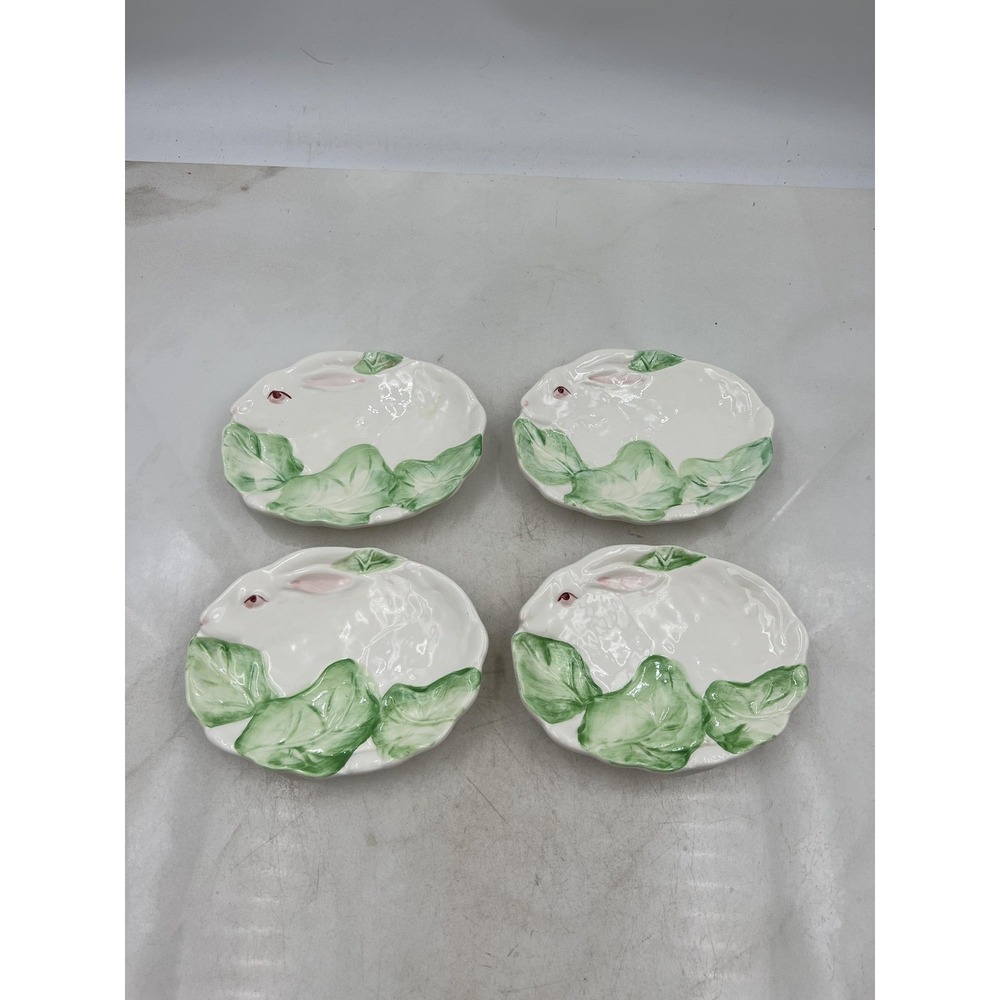 Vintage 1987 Haldon Group Bunny Rabbit Plates Set 4 Made in Japan 6" Ceramic
